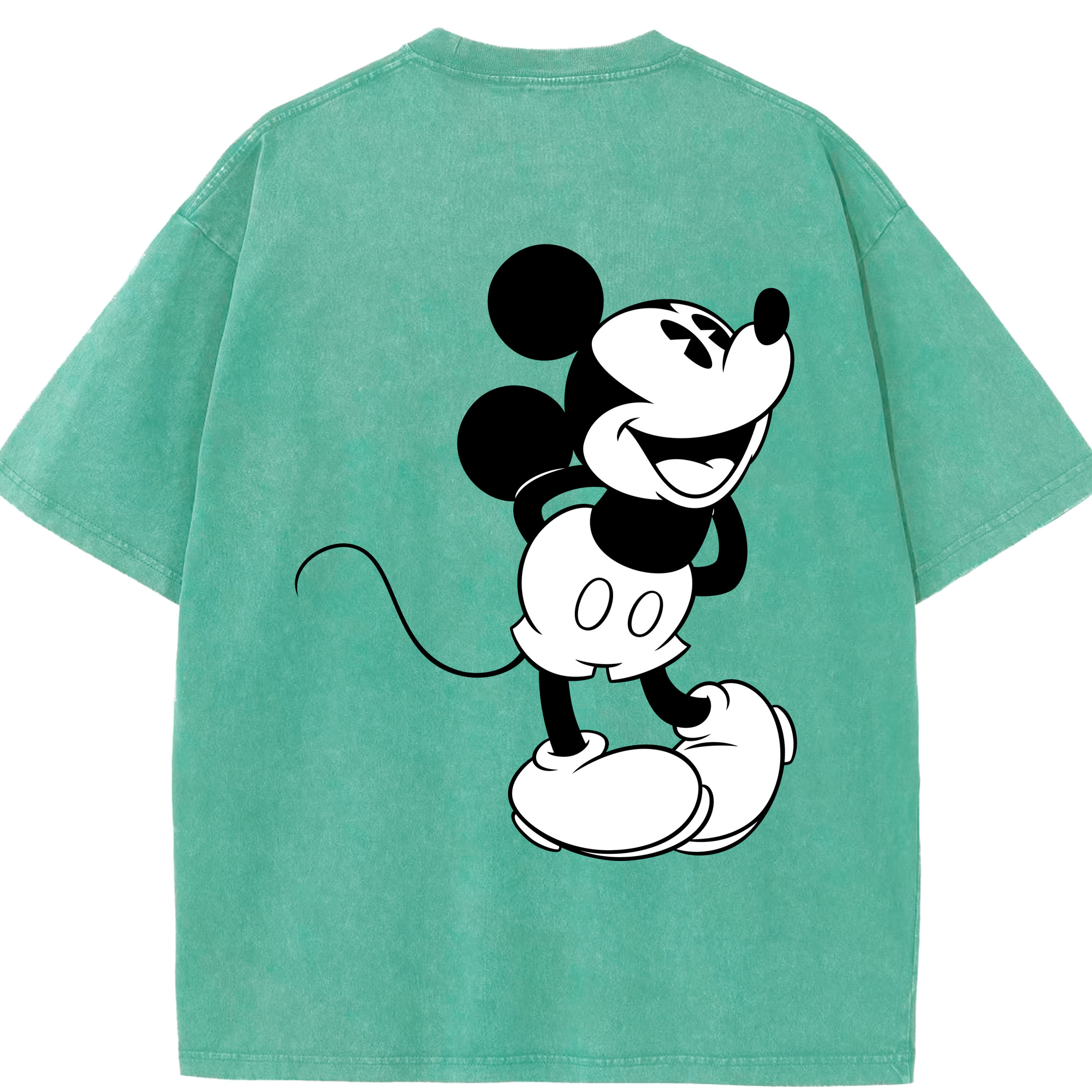 （画像用） ミッキーマウス Mickey Mouse 綿100% ヴィンテージ風 半袖Tシャツ（背面プリント）